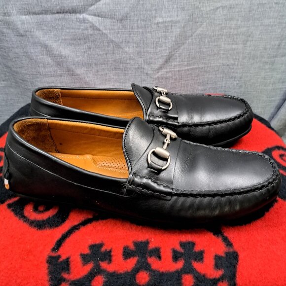 Size 12D Allen Edmonds "SEBASTIAN" Leather BIT Driving Loafers Black - Picture 2 of 13
